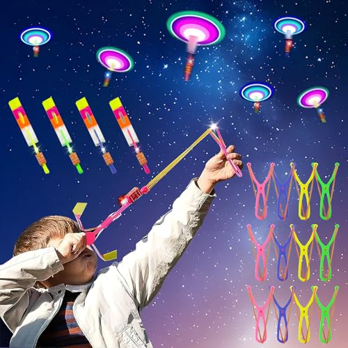 HENGBIRD Juego de 12 luces LED para fiestas de helicóptero, juguete volador para fiestas, artículos para fiestas, cumpleaños infantiles, regalos de cumpleaños infantiles