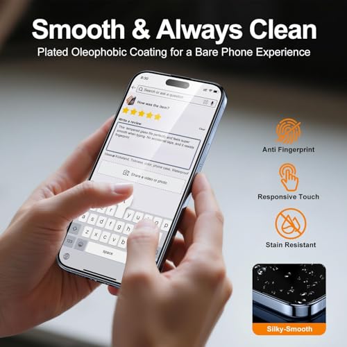 Image of Supershieldz 2-Pack Screen Protector Compatible for iPhone 15 /16 (6.1-Inch) Tempered Glass, Easy Installation Tool, 9H Hardness, HD Clear, Case Friendly, Full Coverage