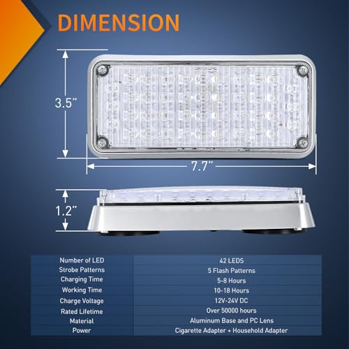 Image of Nilight 2PCS 42LED Green Magnetic Strobe Lights Surface Mount Waterproof | Portable Warning Hazard Light 5 Patterns for 12V 24V Cars Trucks Van Off Road Vehicles ATV