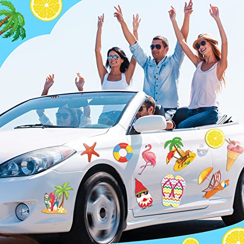 25 Pcs Summer Beach Magnets Car Decorations Hello Summer Refrigerator Protector Magnets Cruise Door Hawaii Tropical Gnome Palm Tree Magnetic Stickers For Fridge Mailbox Whiteboard Luau Party Decor #TOP5