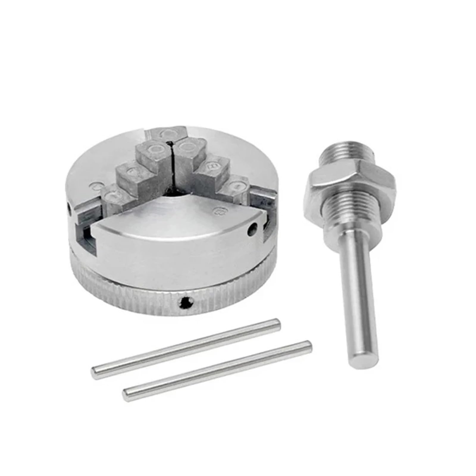 Vierbackenfutter aus Zinklegierung mit Gestänge und selbstzentrierendem Holzbearbeitungsfutter mit optionaler Vorrichtungsbefestigung für kleine Metallwerkzeugmaschinen (3-Backen-Futter)
