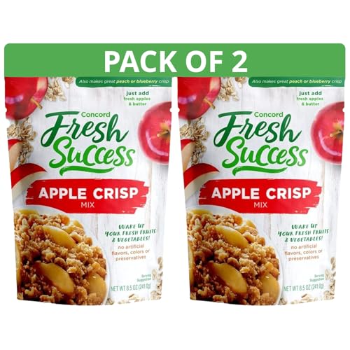 Concord Foods Apple Crisp Mix, Easy-to-Make Dessert with Delicious Ready to Go Ingredients, Sweet Tender Fruit Covered in Buttery Cinnamon Crumb Topping, 8.5 oz, 2-Pack