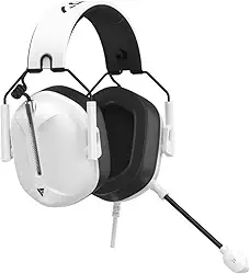 Fone Gamer Headset Force One Kabuto Sem Fio Bluetooth Branco - Áudio Imersivo 7.1, Microfone Cancelamento Ruído, Conforto Over-ear, LED RGB - Compatível PC, PS4, PS5, Xbox, Switch