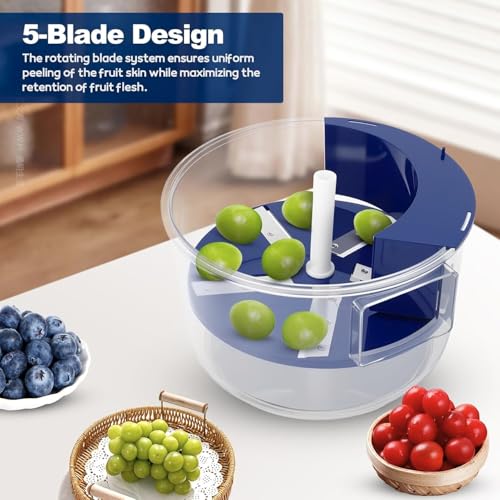 Image of Electric Fruit Peeler with Upgraded Powerful Motor | Automatic Vegetable, Garlic, Potato & Cherry Tomato Peeling Machine | Easy Kitchen Peeling Tool for Home Use (Electric Fruit & Vegetable Peeler)