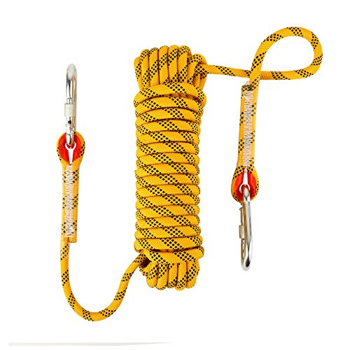 NIECOR 10 MM Outdoor Static Rock Climbing Rope,High Strength Accessory Fire Escape Safety Rappelling Rope 32ft,49ft,64ft,98ft