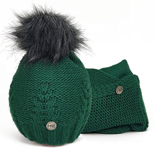 Horsenjoy Wintermütze mit Schal Mirella (grün) Cover