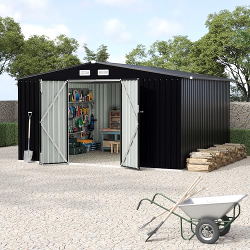 8x10FT Outdoor Metal Storage Sheds, Metal Garden Sheds & Outdoor Storage, MetalTool Shed with Lockable Door & Air Vents for Backyard Garden Patio Lawn