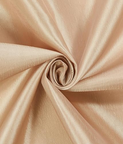 Beige 60" Wide Solid 2-Tone Polyester Taffeta Fabric, Apparel, Costume, Dress, Cosplay, Wedding, Fabric by The Yard