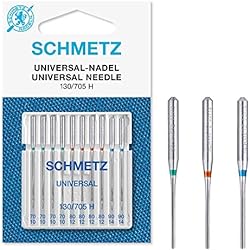 Maquina Plana Brother Precio SCHMETZ - Agujas para máquinas de coser | 10 Agujas Universales | 130/705 H | Grosor de aguja 70/10 (4x), 80/12(4x) y 90/14(2x)| Compatibles con todas las máquinas de coser domésticas convencionales