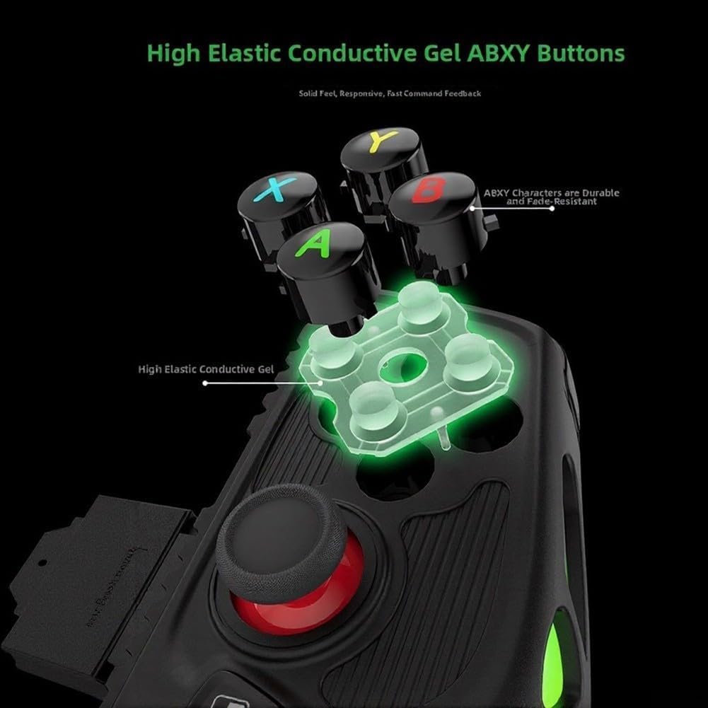 RiseNova Controller di gioco mobile per Android e ios, Joystick Dual Hall per controllo di precisione, materiale ABS, impugnatura ergonomica per lunghe sessioni, nero