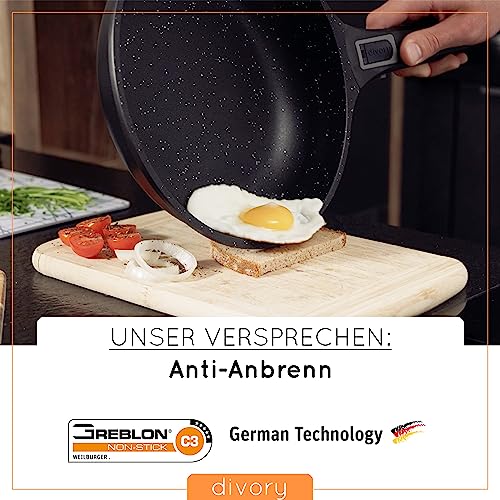 DIVORY Topfset Pfannenset Induktion - 14 teilig, Kochgeschirr Set mit Deckel, Töpfe und Pfannen beschichtet mit abnehmbarem Griff inkl. Küchenhelfer und Geschenkbox – Bild 3