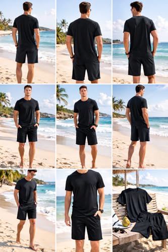 Image of Swimming Costume for Man | Co Ords for Men | Swim Suit for Men - Lightweight Quick Dry Beach & Gym Set Built to Water & Training