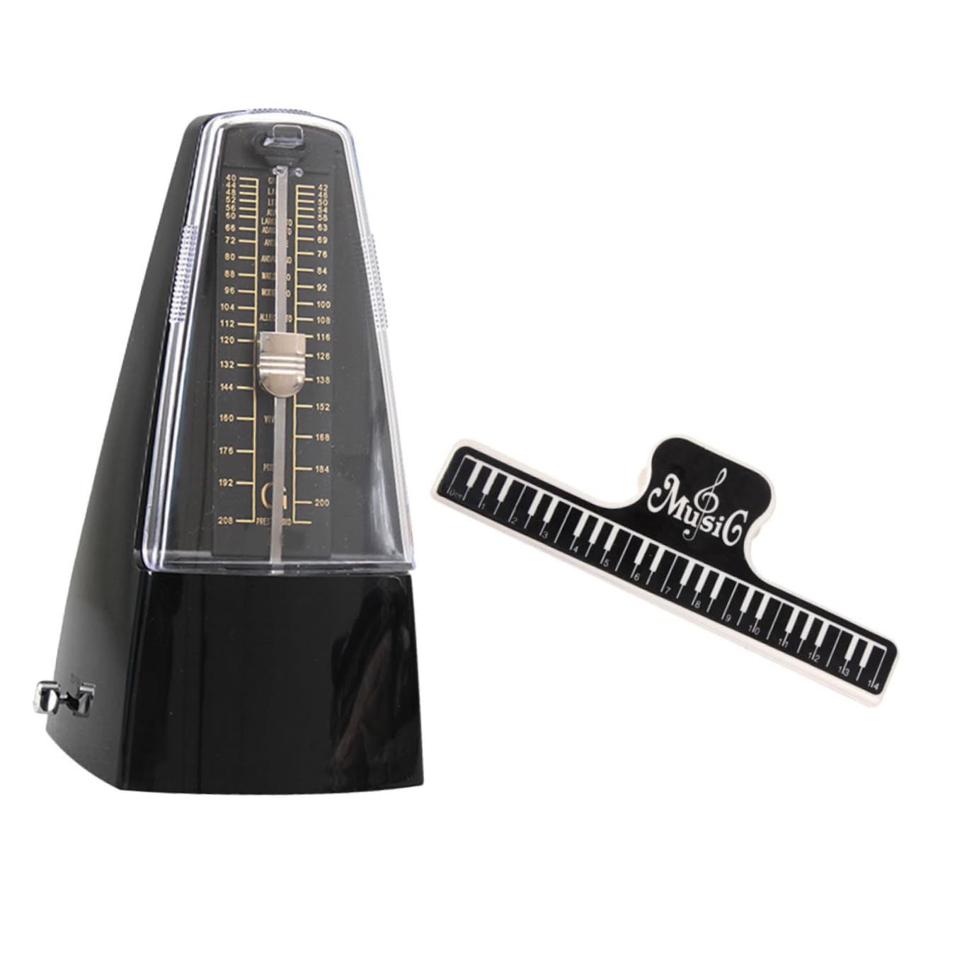 Métronome Mécanique pour Piano Guitare Violon Erhu avec Clip Support Partition Accessoire Précis pour Musiciens Débutants et Avancés Couleur Aléatoire Couleur Aléatoire