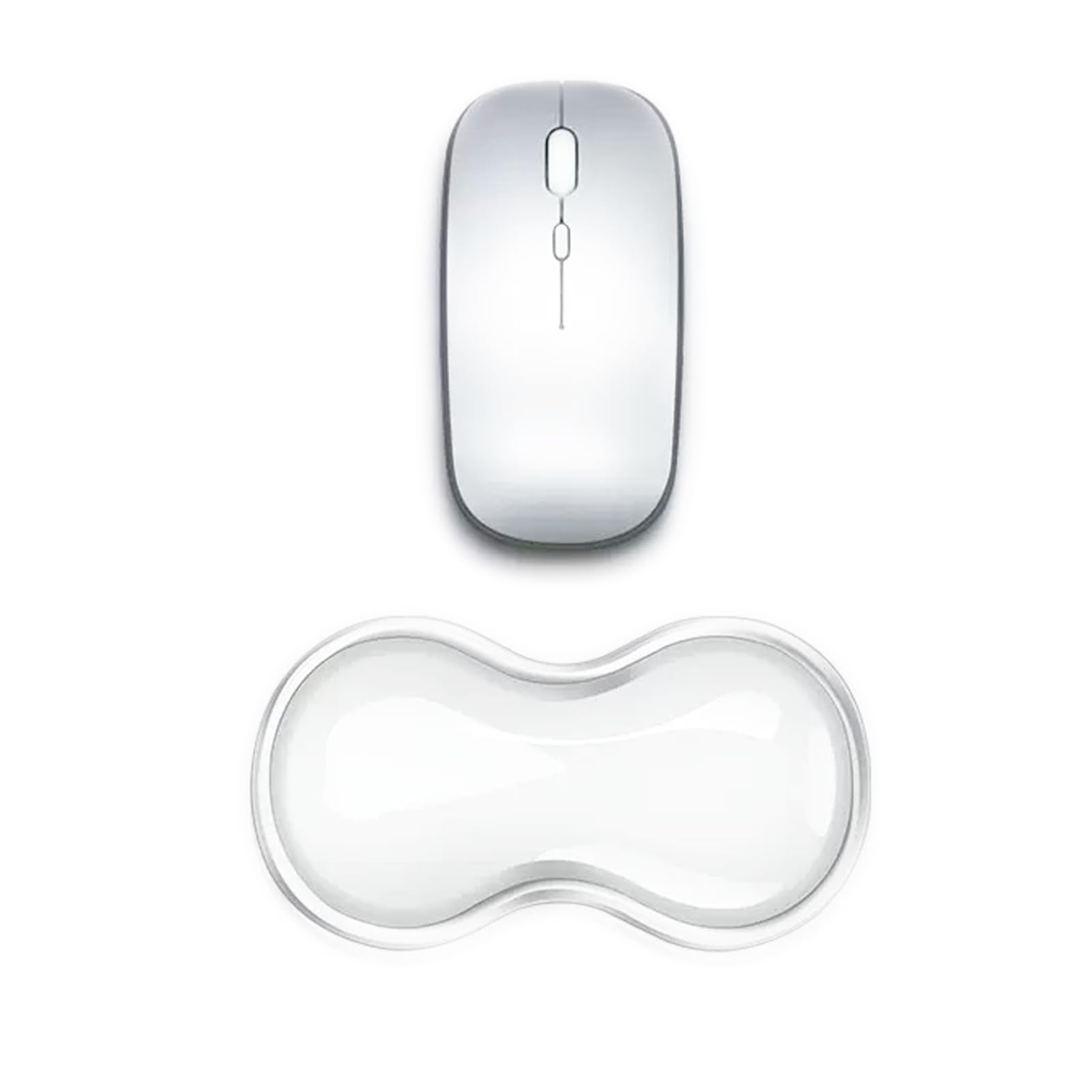 Mouse Wrist Rest Pad, 5.71" Ergonomic Cool Silicone Gel Wrist Support Pad for Effortless Typing & Pain Relief, Non-Slip Base Wrist Support Cushion for