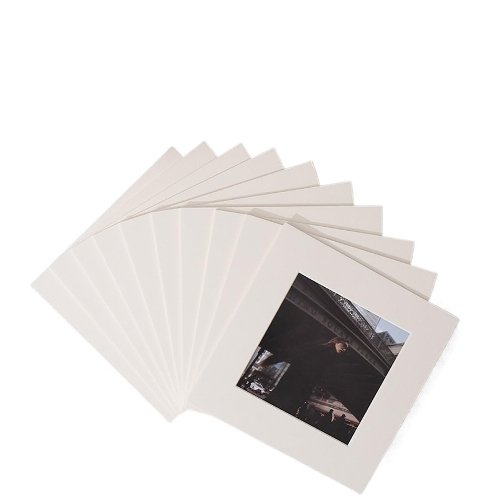 Gwyzax Cardboard Photo Frames 20pcs indentation cardboard photo frame holder knick knacks Paper photo frame put 6 "7" 8 "photos home desktop decoration(Milky white,5in)