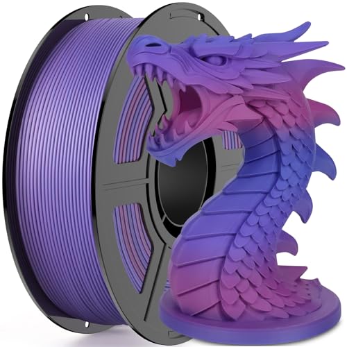 Image of Matte Rainbow PLA 3D Printer Filament, Multi-Color Changing PLA Filament 1.75mm, Matte Finish&High Precision 3D Printing Filament, 1kg Spool Twilight Gradient, Fits for Most FDM 3D Printers