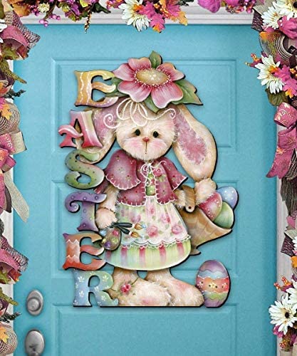 G. DeBrekht G.DeBrekht 8457605H The Easter Bunny Door Hanger Wall Decor by Jamie Mills-Price