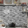 Alwayspon 10 Sheets 12" x12inch Grey Marble Effect Vinyl Tiles, Backsplash, Self-Adhesive Peel and Stick Wall Tile Stickers, Stick on Subway Tiles for Kitchen Bathroom Wall Decor