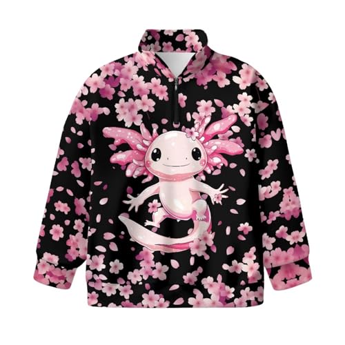 Girls Zip Up Sweatshirt Warm Comfy 1/4 Zip Long Sleeve Pullover Tops Fashion Casual Oversized Hoodies for Sports4