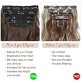 Clip in Hair Extensions 4PCS Thick Full Head Natural Brown 20Inch Hair Extensions Clip in Curly Wavy Synthetic Hair Extension Hairpieces - Image 8