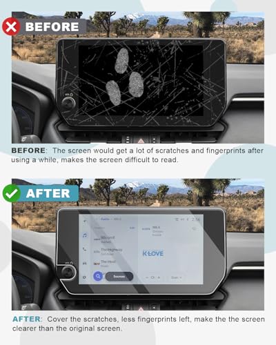 Image of CDEFG for 2023 2024 2025 RAV4 Screen Protector for Toyota RAV4 (Limited /TRD Off-Road /XSE /Adventure /XLE Premium) Hybrid Accessories 10.5-inch Touch Screen, Tempered Glass 9H Hardness HD Clear