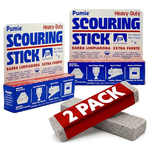 PUMIE Scouring Stick 2 Pack, Toilet Bowl Ring Remover,...