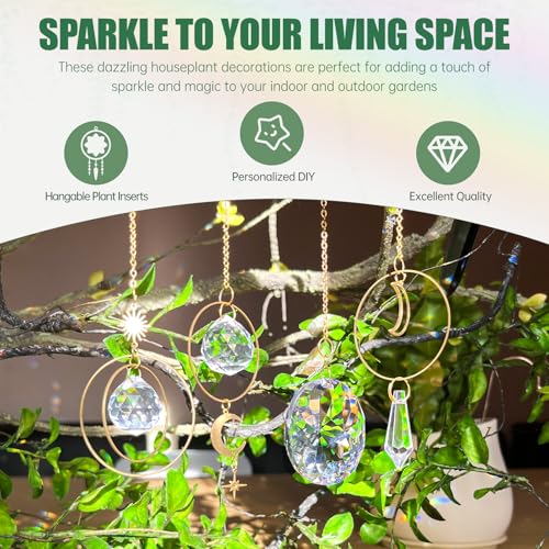 Jadvy PSCK001 203 Pcs Diy Plant Suncatcher Kit Crystal Garden Suncatchers Hanging Prism Suncatcher thumb #4