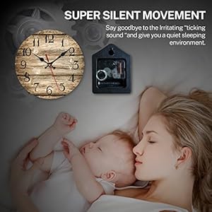 ArtSocket Wooden Wall Clock Silent Non-Ticking, Brown Wooden Grain Cracked Vintage Round Wall Clocks Decor for Home Kitchen Living Room Office, Battery Operated(12 Inch) ArtSocket Wooden Wall Clock Silent Non Ticking Brown Wooden Grain Cracked Vintage Round Wall Clocks Decor for Home Kitchen Living Room Office Battery Operated12 Inch