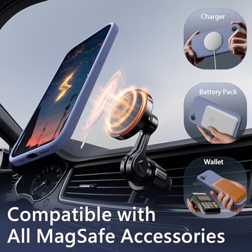 Image of FireNova Magnetic for iPhone 17e Case /iPhone 16e Case, Compatible with MagSafe, [Silicone Camera Protection] Microfiber Lining Phone Case, 6.1 inch, Lavender Gray