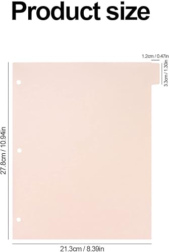 Miniatura 6 de Paquete de 3 separadores rosas para carpeta de 3 anillas, separadores de plástico resistentes de 8 pestañas, separadores de pestañas insertables