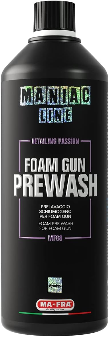 Mafra Maniac Car Detailing Line, Foam Gun Prewash, Powerful and Safe Foaming Prewash, Ideal for Car Wash with Foam Gun, Cleans, Shiny and Protects External Surfaces, Format