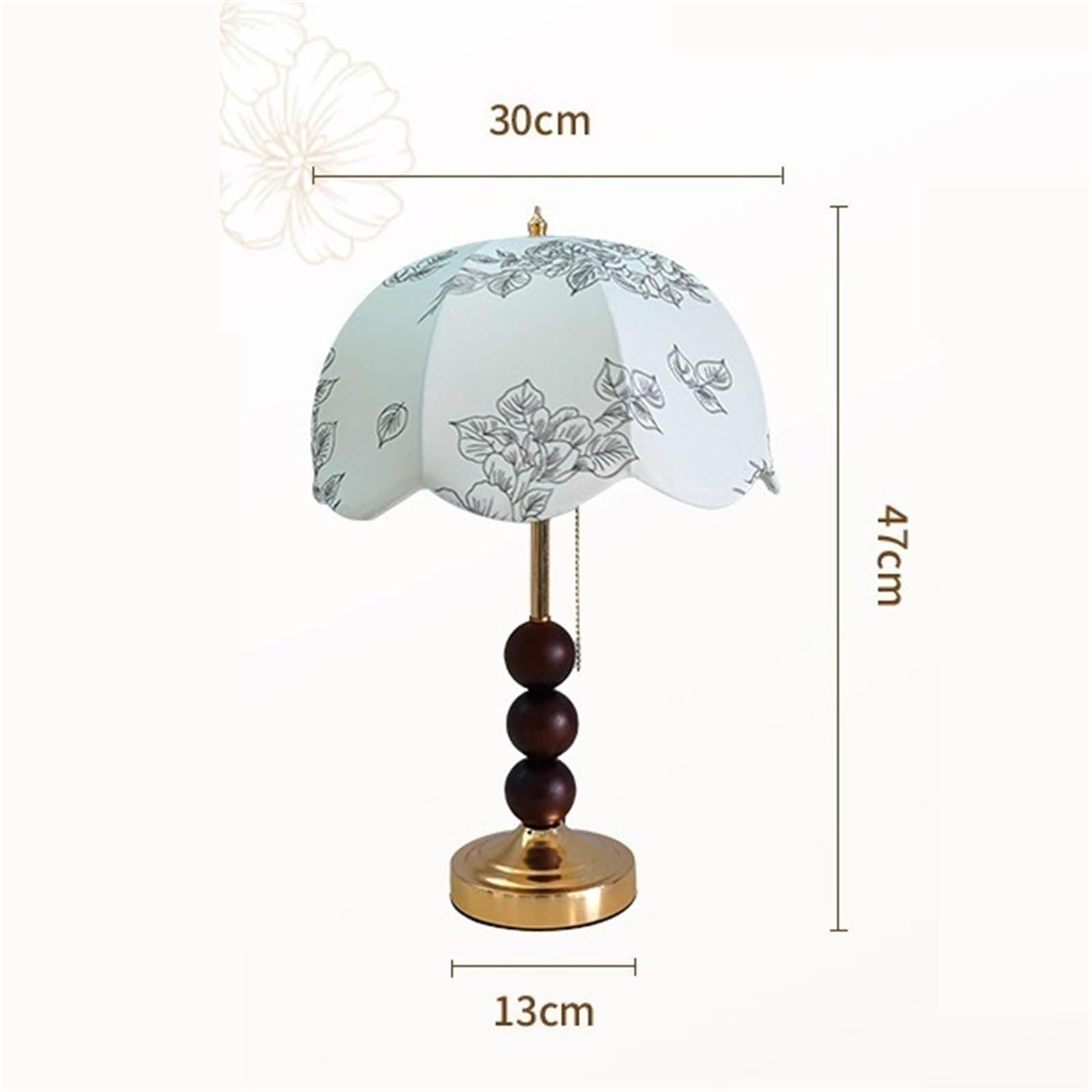 Lampa stołowa Lampa stołowa retro z tkaniny w kwiaty, dekoracja sypialni przy łóżku