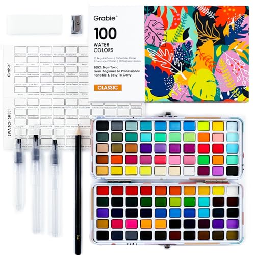 Grabie 100 Colors Watercolor Paint...