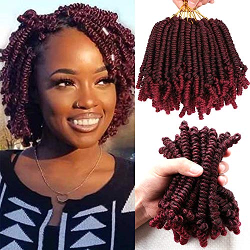 8 Packs Short Bob Spring Twist Crochet Hair for...