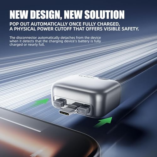 Image of Smart Charger Adapter Auto Power Disconnector Guard Every Mobile Android|Tablet |Apple|Switch| No Touch Mobile Screen in 5 Minit Automatically Pops Open When Fully Charged (Type-C Cable)