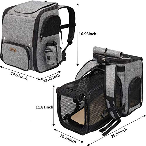 IDEE Expandable Pet Carrier Backpack,Dog Backpack Carrier,Cat Backpack Carrier Mesh Breathable with Transparent Window… - Image 3