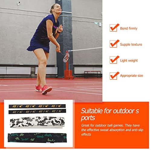 LUOZZY 2 peças elásticas para vara de pesca, faixa antideslizante, badminton, raquete, aderência, fa