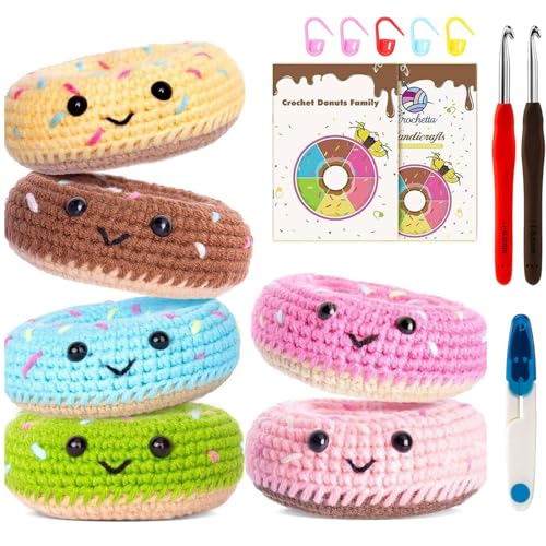 Reviews de Kits para tejer con aguja de lengüeta Top 10. 46 Kit de Crochet para Principiantes, Kit de Crochet de Donas, 6 Puntos de Crochet (con instrucciones en video), Kit de Crochet Básico para Bricolaje, Regalos de Cumpleaños para...