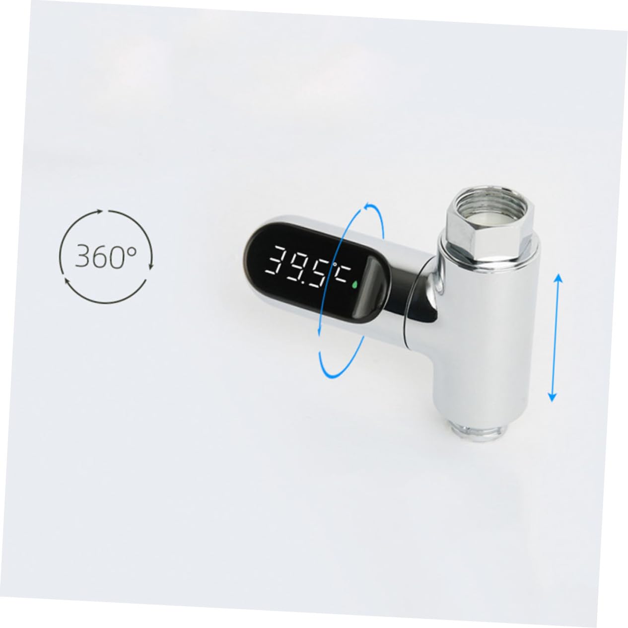 LED Duschwassertemperaturmesser mit Drehbarem Display Batteriefrei durch Hoher Messgenauigkeit Schnellem Einbau Sicherem Material für Babybad und Badewanne Messbereich