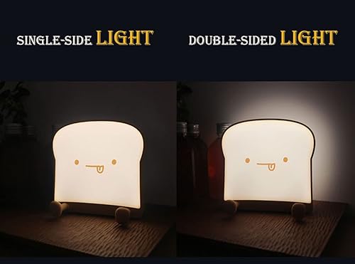 Miniatura 6 de Linda luz nocturna de tostada, lámpara de noche LED de pan, recargable por USB, luz temporizadora, portátil, para dormitorio, mesita de noche, con