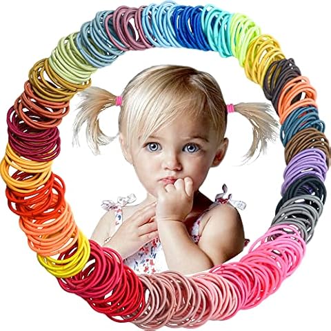 JOYOYO 240 Pcs Baby Hair Ties, 24 Colors Elastic Solid Color Baby Girls Hair Bands, No Wrinkles No Damage Rubber Bands Thin Hair Ponytail Decoration Fixer Hair Accessories Cover