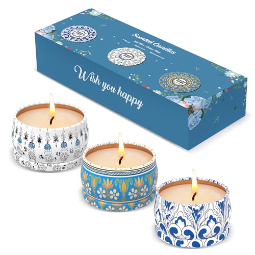 3 Pack Scented Candles Gift Set - Aromatherapy...