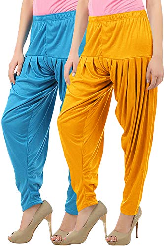 Image of Buy That Trendz Womens Patiala Pants Combo Pack of 2 Viscose Dhoti Patiyala Salwar Harem Bottoms Pants
