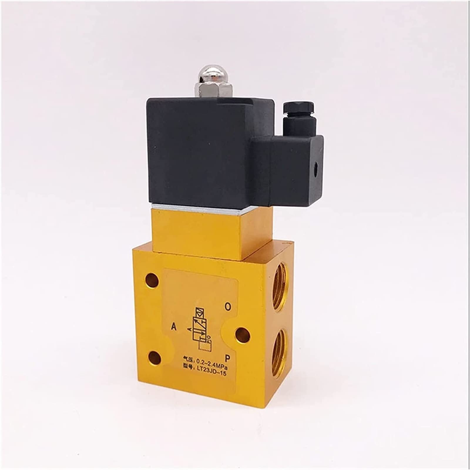 HDPHCRIUN 24bar High Pressure Pneumatic Solenoid Valve 1/4 1/2 Inch DC24V AC220V 3way 2position Machine Useful