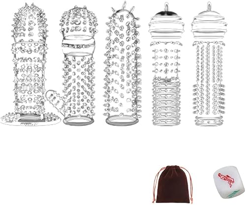 Funda de silicona para el pene reutilizable, con textura elástica, con tachuelas, juego de mangas elásticas para el pene, anillos para el pene,