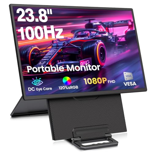 23.8'' Portable Monitor,FHD 1080P 100Hz IPS Laptop Screen Extende...