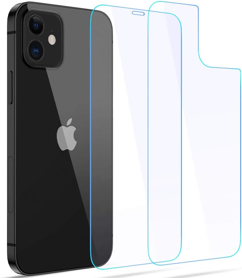 wlooo Screen Protector for iPhone 12/iPhone 12 Pro, Front Back Tempered Glass Screen Protector Ultra-Thin 3D Touch Scratchproof Bulletproof Screen Protector Full Body Perfect Protective (Front & back)