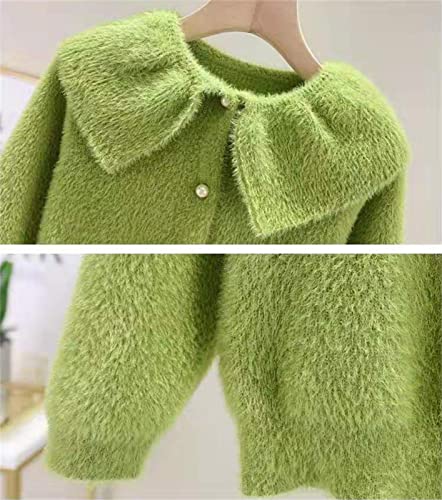 Toddler Girls Fleece Sweater Thicken Solid Button Down 𝗥uffle Jacket Kids Long Sleeve Warm Windproof Cardigan3