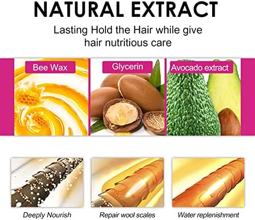 Hair Wax Stick for Hair Edge Frizz Control Anti-Frizz Non-greasy Broken Hair Styling Finishing Wax Stick Men Women Styling Products (1PCS)
