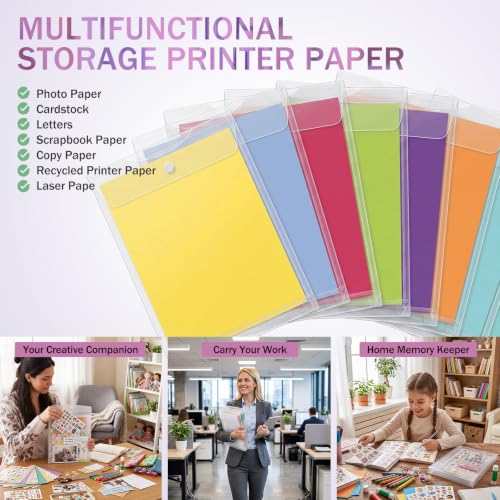 Image of Henoyso 36 Pcs 8.5 x 11Inch Scrapbook Paper Storage Organizer, 1 Inch Thick